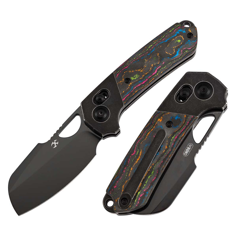 Kansept Nahual K2125V1 Magnacut Blade Blackwash Titanium with 80S Camo Carbon Handle Crossbar Lock Folding Knife