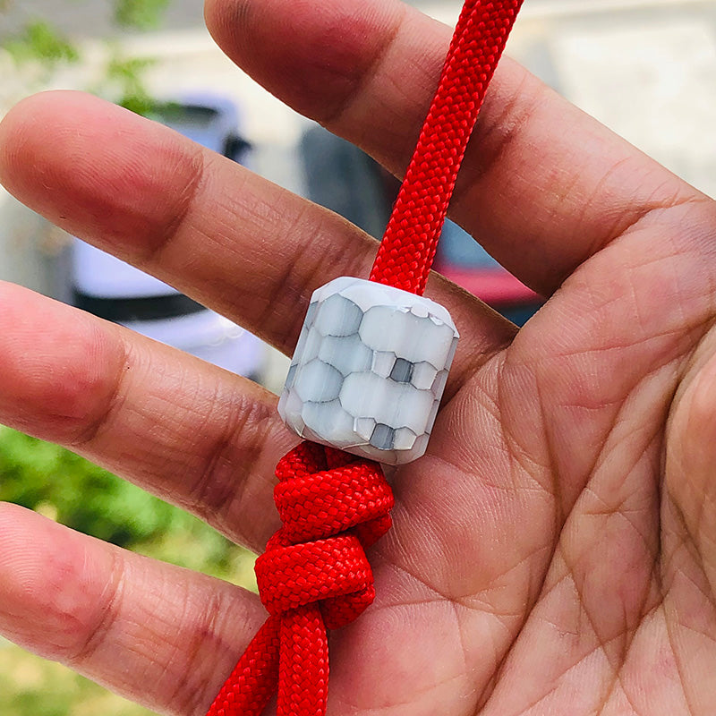SnakeSword Honeycomb Pattern White Resin Knife lanyard beads Knives lanyard beads