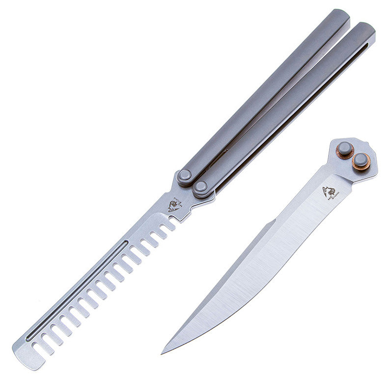 Maxace Apostle MCAP04 M390 Blade 440C Comb Steel Titanium Handle Balisong Butterfly knife