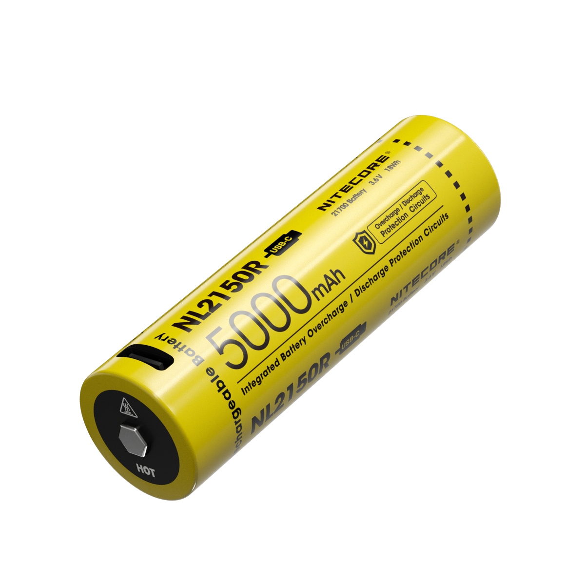 Nitecore Battery NL2150R 5000mAh USB-C Rechargeable 21700 Battery