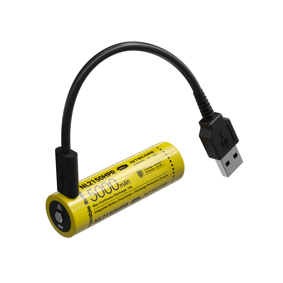 NITECORE Battery NL2150HPR 5000mAh 21700 Battery USB-C Rechargeable & High Performance