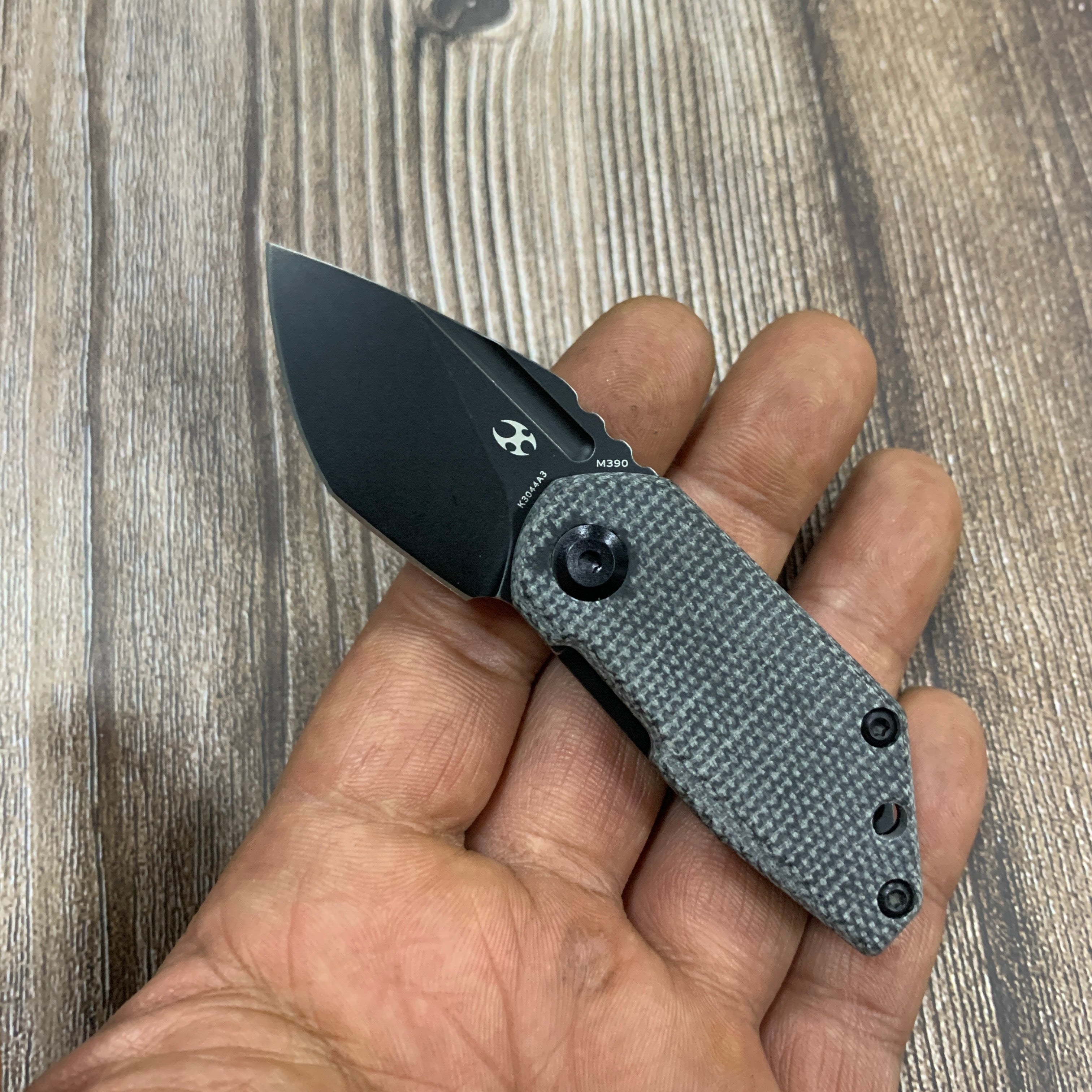 Kansept Knives RIO K3044A3 M390 Blade Black Micarta Handle Liner Lock EDC Knife