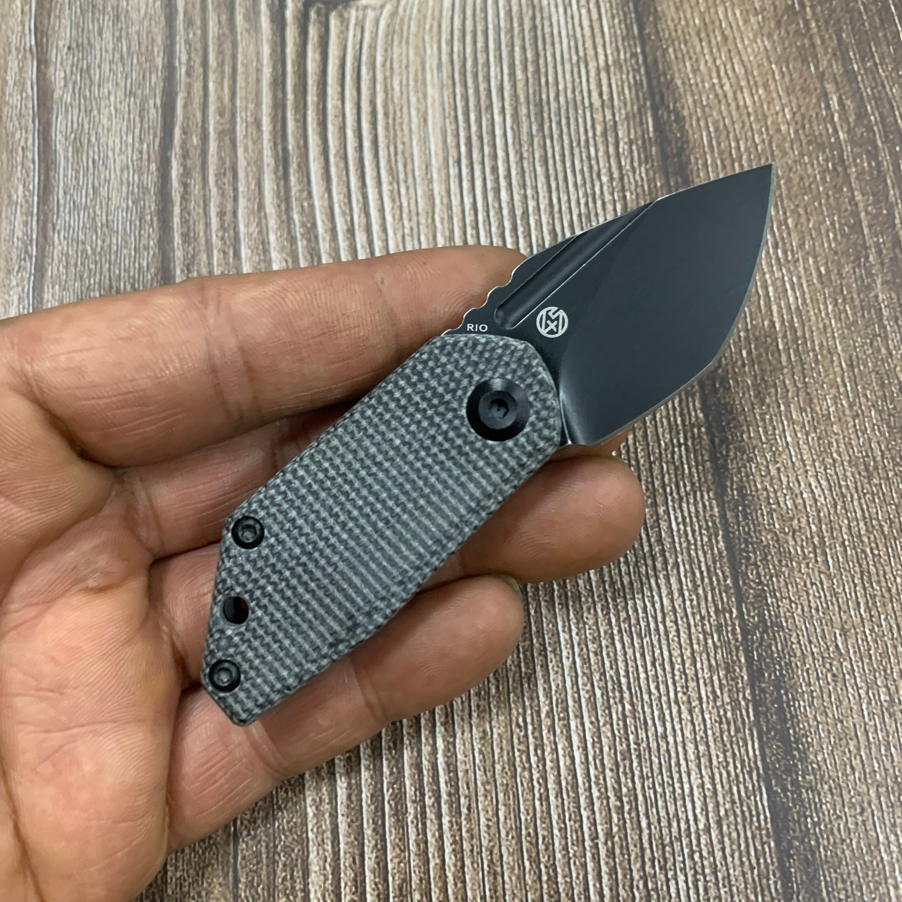 Kansept Knives RIO K3044A3 M390 Blade Black Micarta Handle Liner Lock EDC Knife