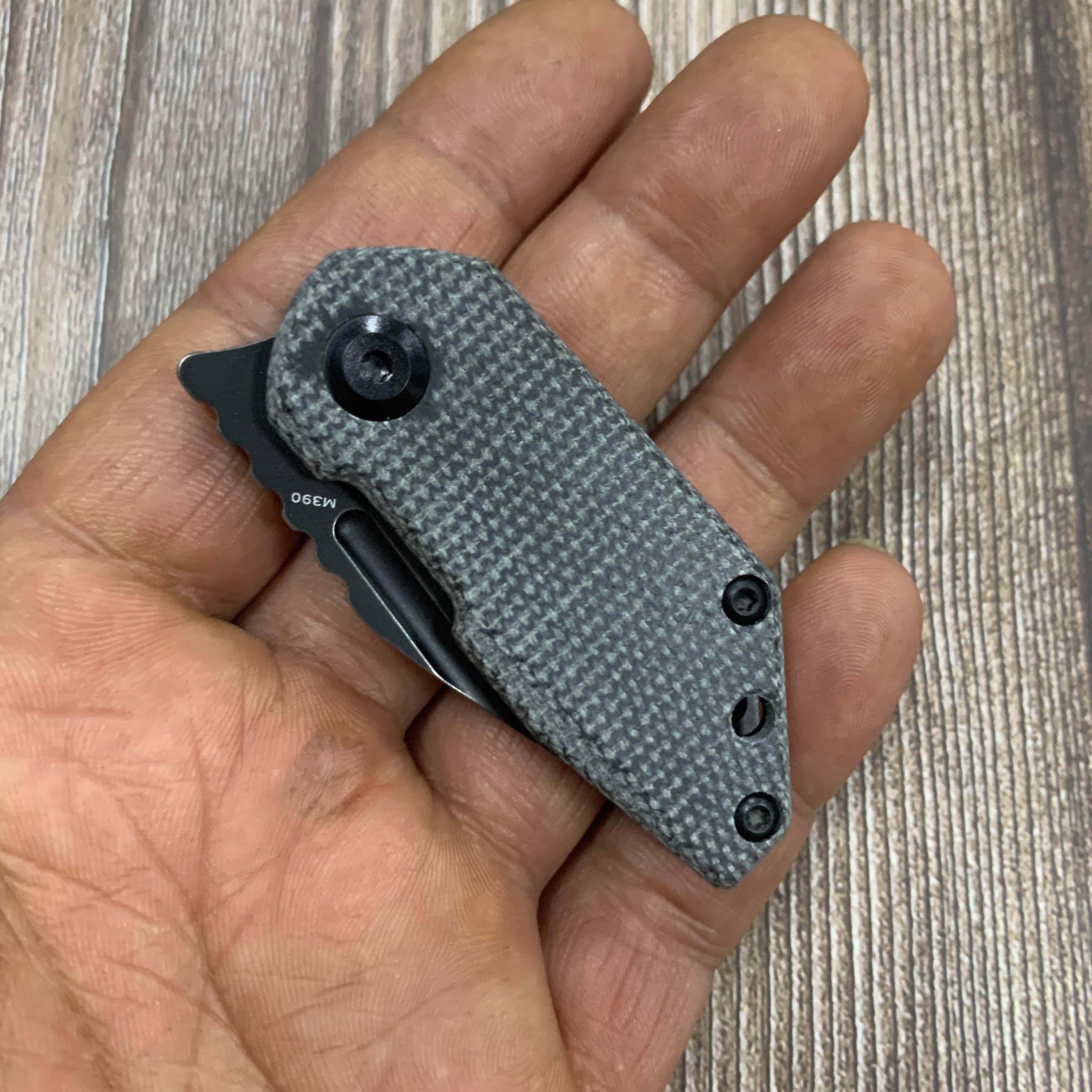 Kansept Knives RIO K3044A3 M390 Blade Black Micarta Handle Liner Lock EDC Knife
