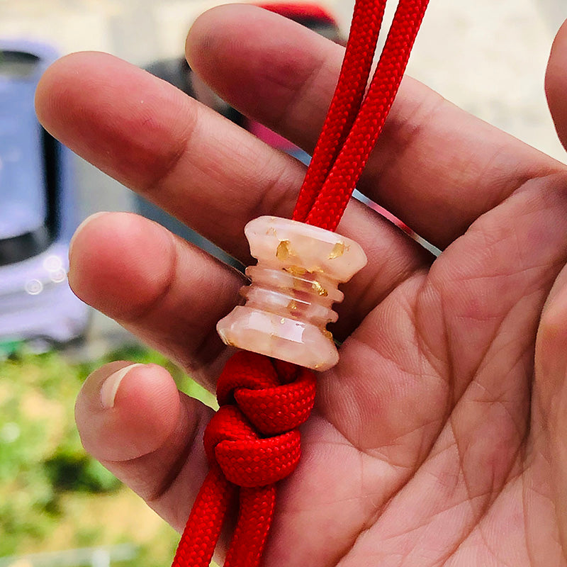 SnakeSword Pale Gold Resin Gold Foil Knife lanyard beads Knives lanyard beads