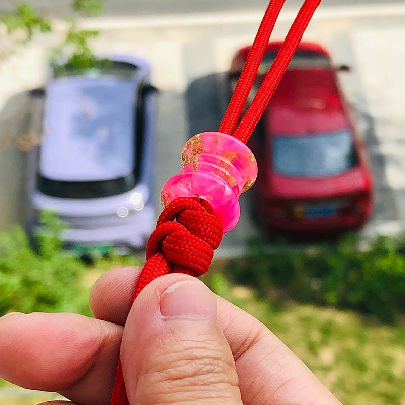 SnakeSword Pink Resin Gold Foil Knife lanyard beads Knives lanyard beads