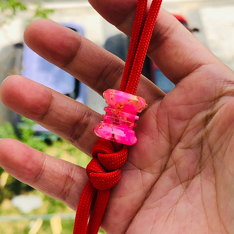 SnakeSword Pink Resin Gold Foil Knife lanyard beads Knives lanyard beads