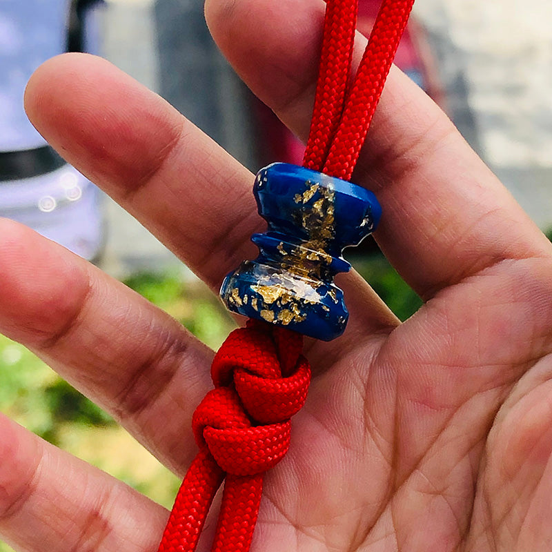 SnakeSword Blue Resin Gold Foil Knife lanyard beads Knives lanyard beads