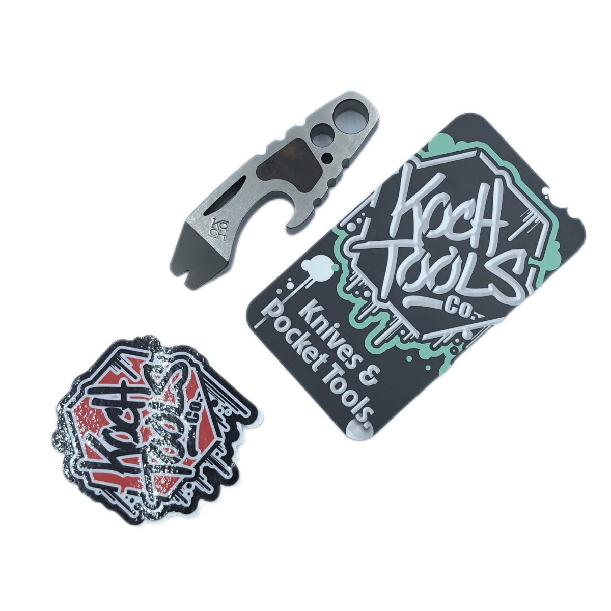Koch Tools Kap Lifter Pry Bar Bottle Opener Titanium Edc PryBar Wire Drawing