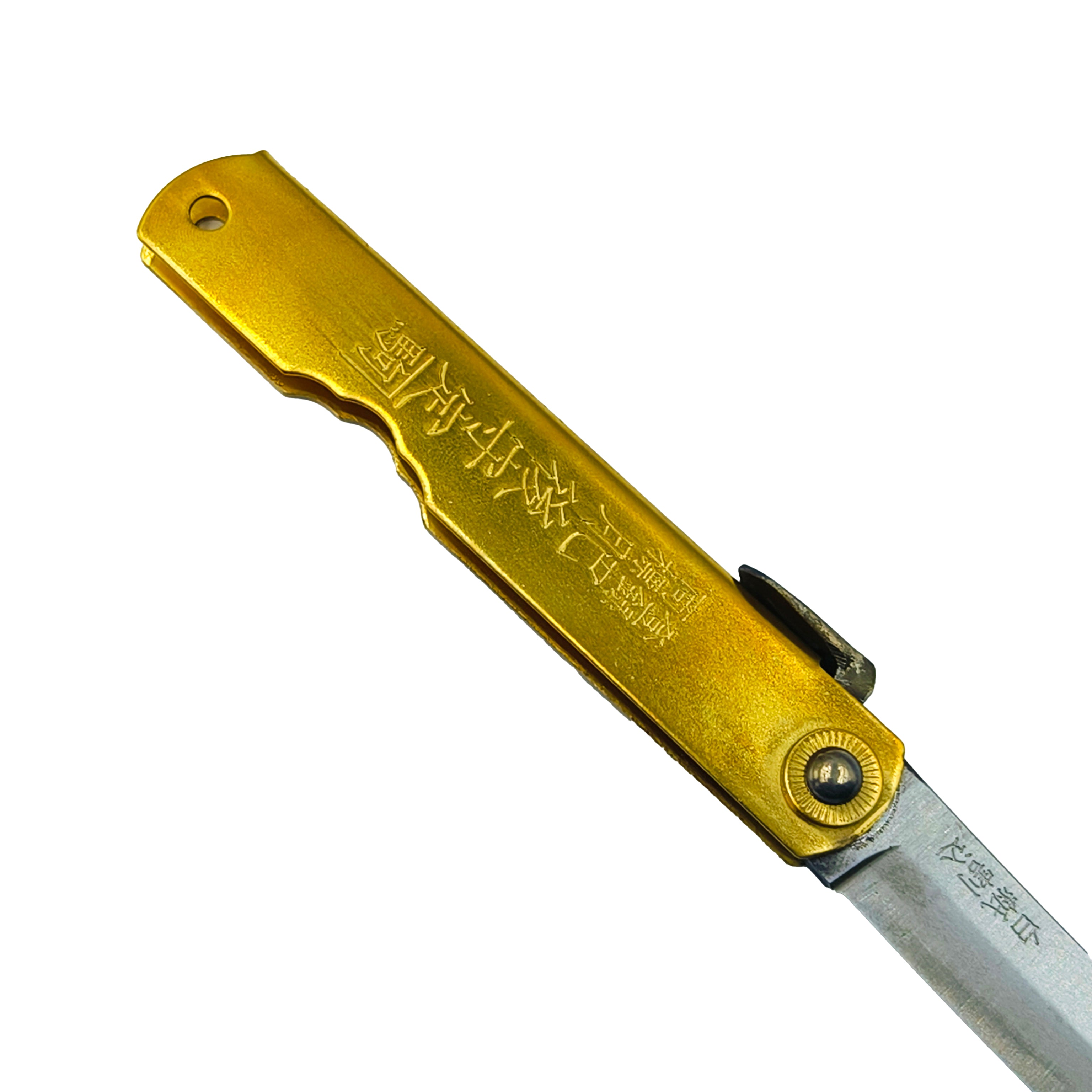 Nagao Higonokami Friction Folder Knife Brass Handle White Steel Hand Forging Tanto