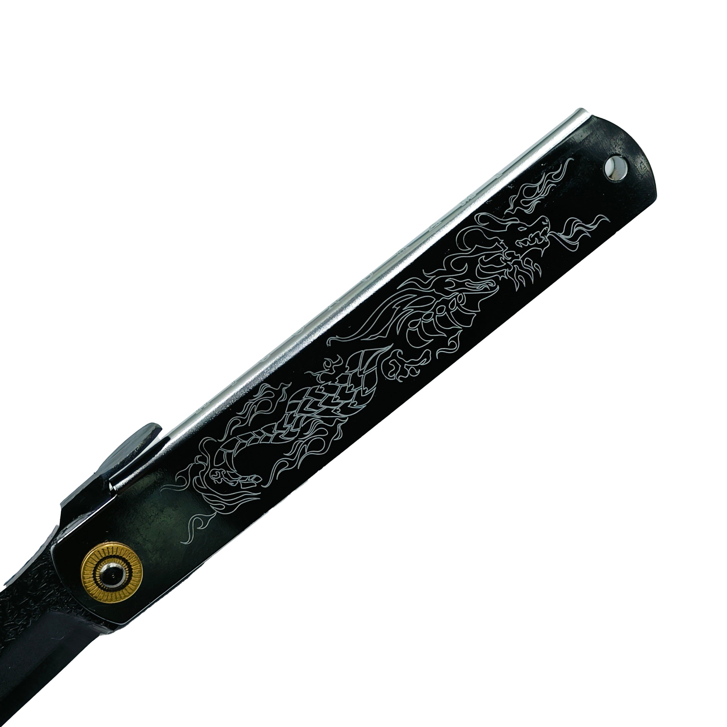 Nagao Higonokami Ryubu Dragon Friction Folder Knife Lron Plating Chromium Handle