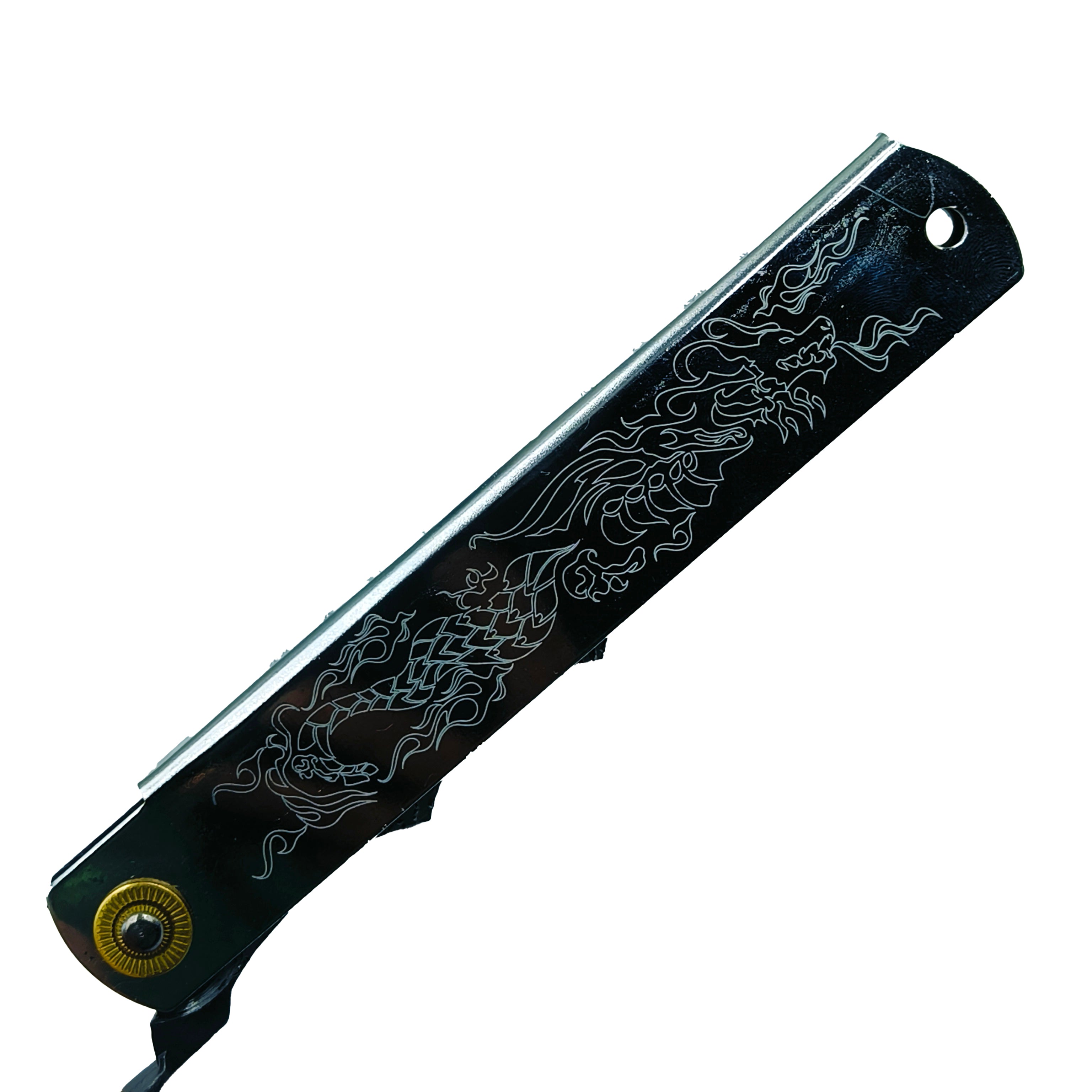 Nagao Higonokami Ryubu Dragon Friction Folder Knife Lron Plating Chromium Handle