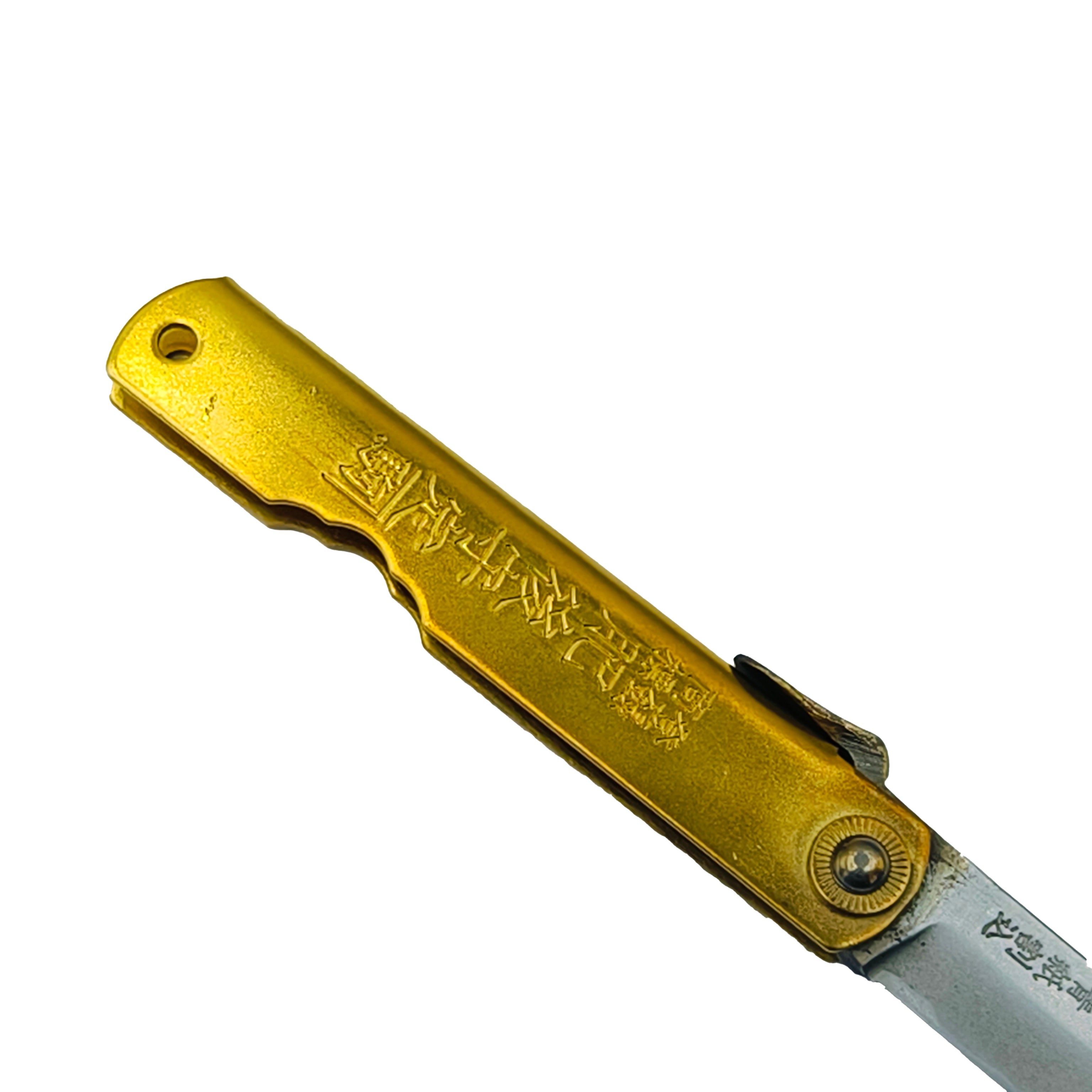 Nagao Higonokami Friction Folder Knife Black Brass Handle Blue paper steel Forging Special Handmake Tanto