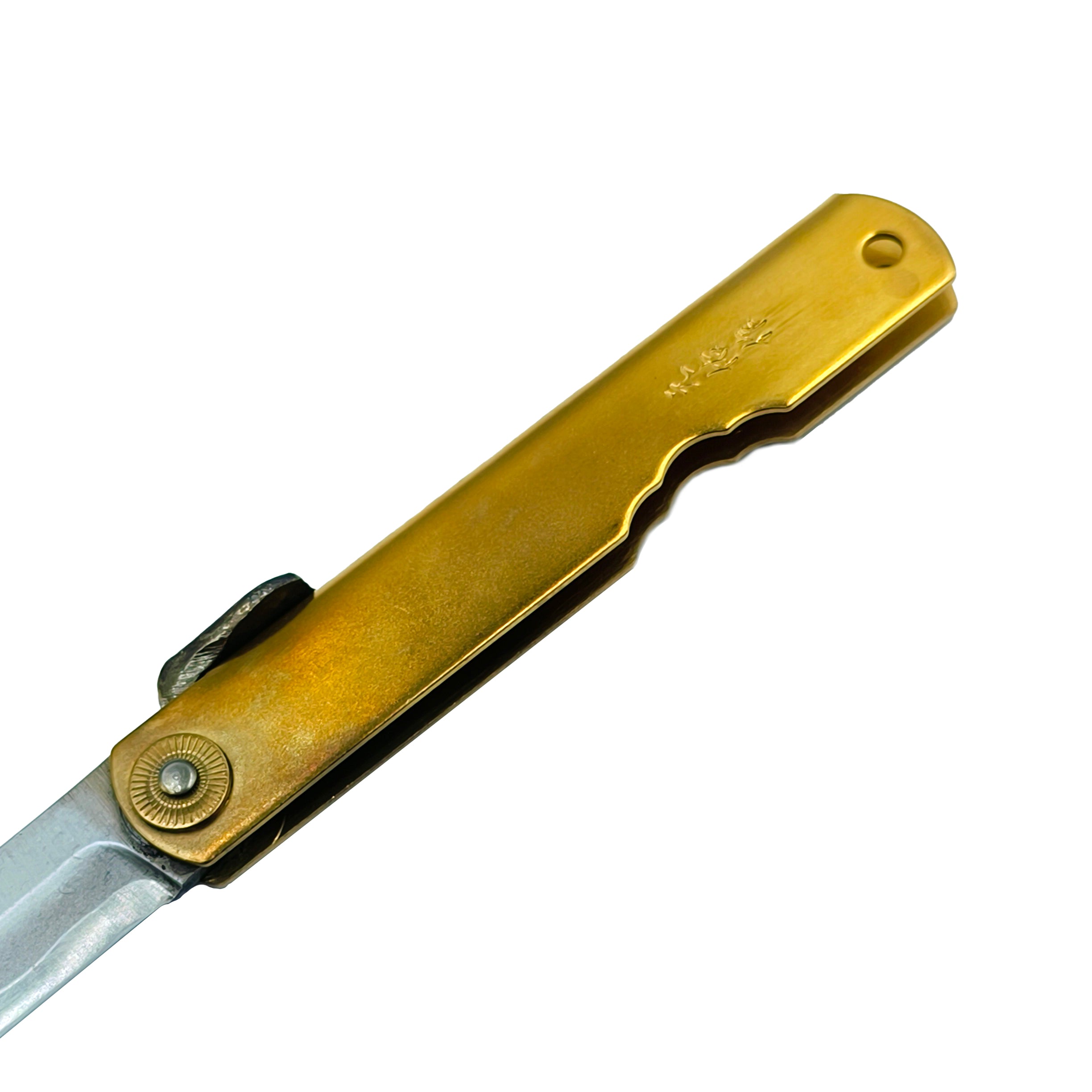 Nagao Higonokami Friction Folder Knife Black Brass Handle Blue paper steel Forging Special Handmake Tanto