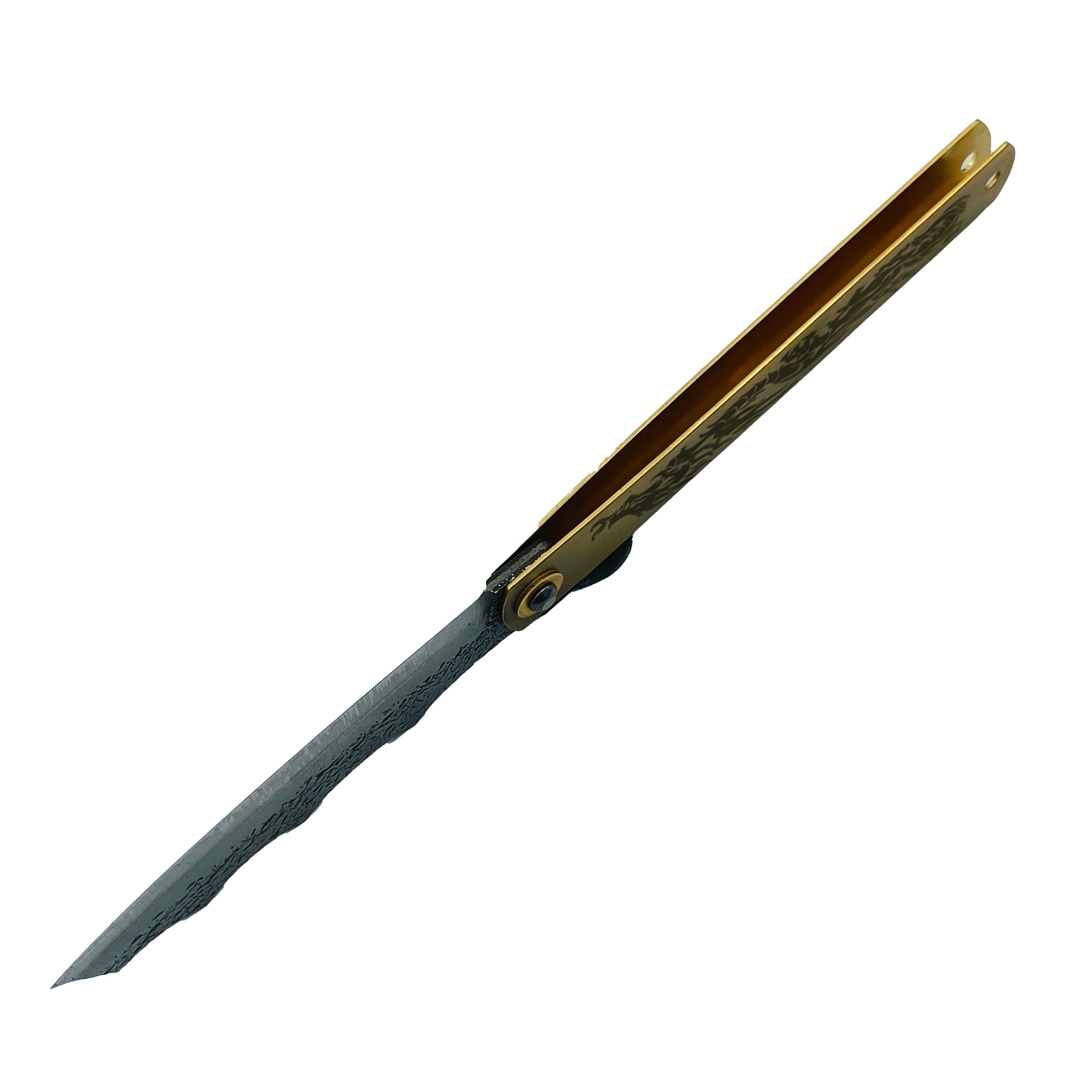 Nagao Higonokami Ryubu Dragon Friction Folder Knife Brass Handle