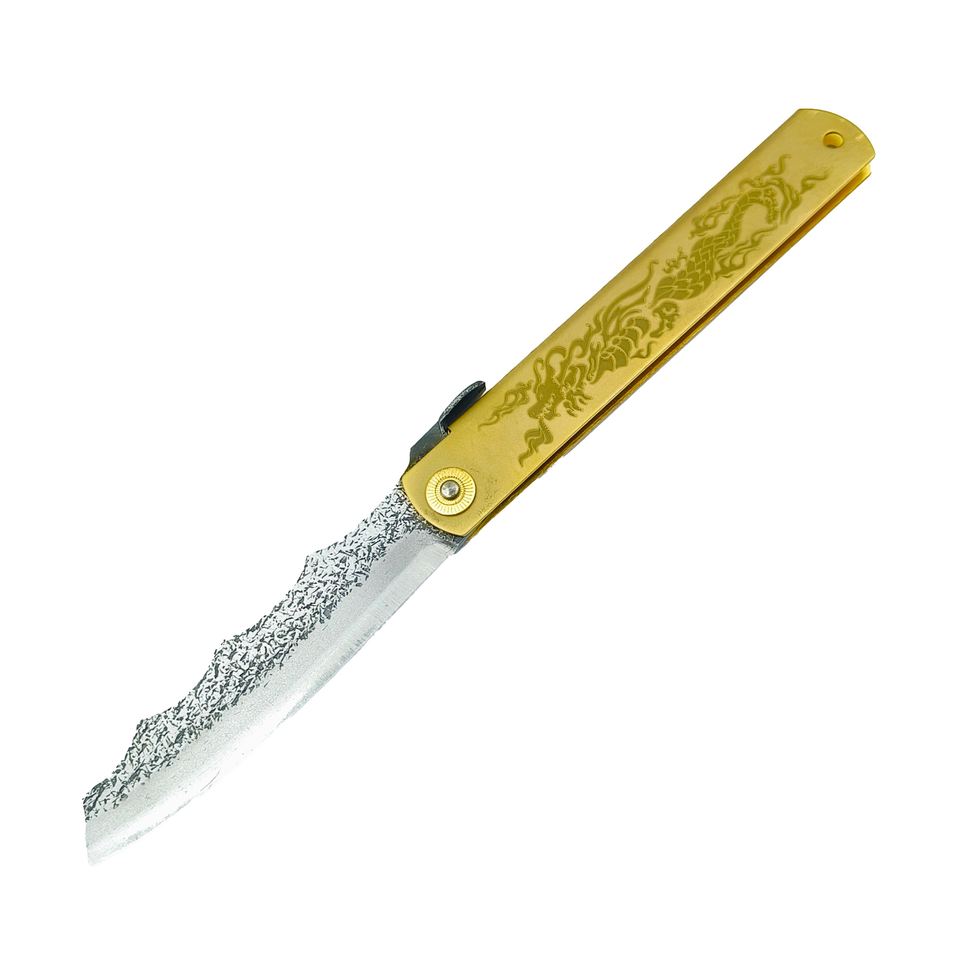 Nagao Higonokami Ryubu Dragon Friction Folder Knife Brass Handle