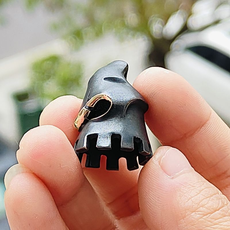 Alexander Peshkov MOSOL MASK Brass knife bead and lanyards beads