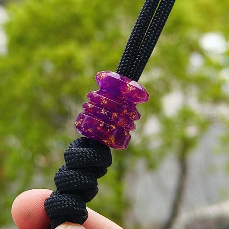 SnakeSword Purple Resin EDC Paracord Lanyard Beads & Accessories 3 pcs