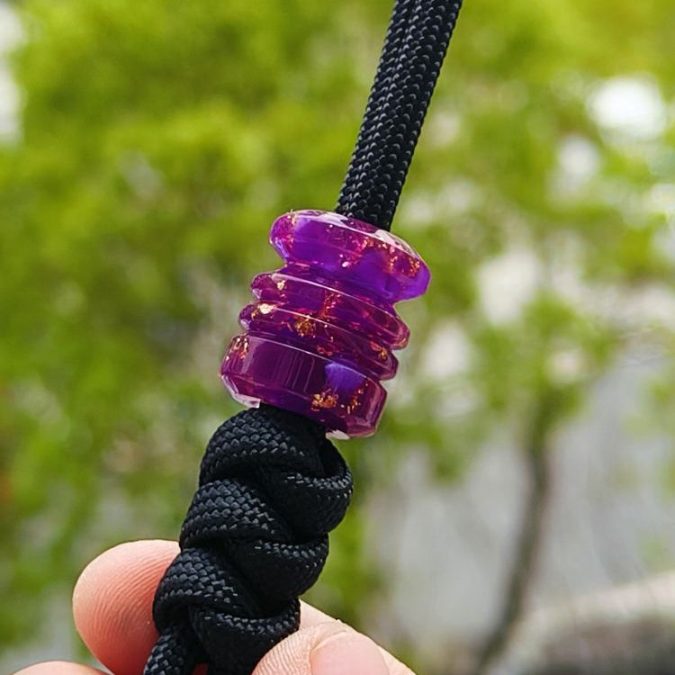 SnakeSword Purple Resin EDC Paracord Lanyard Beads & Accessories 3 pcs