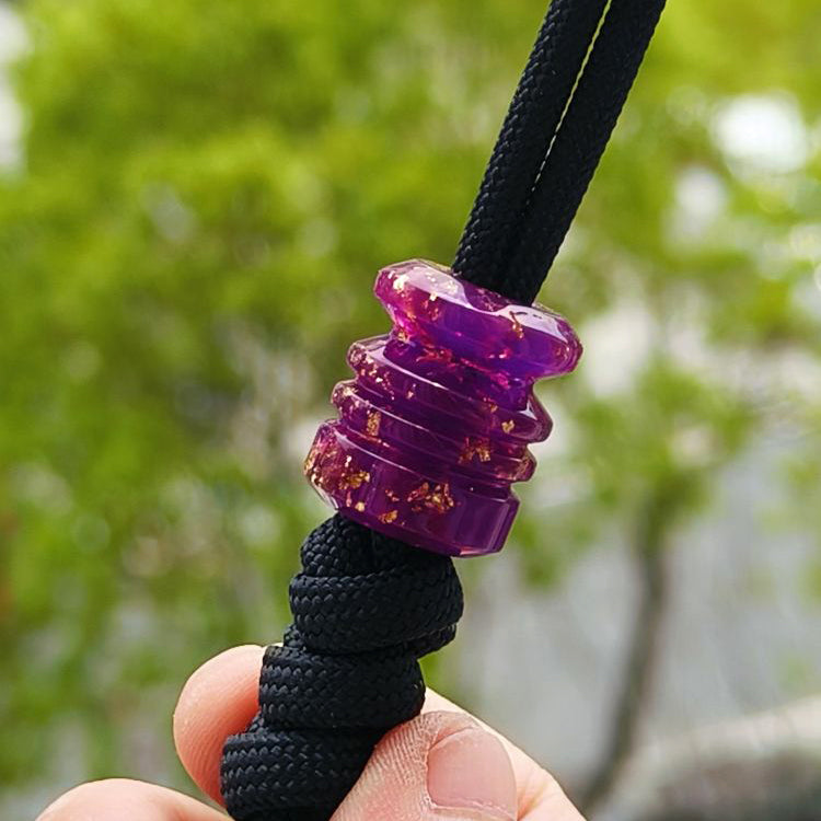 SnakeSword Purple Resin EDC Paracord Lanyard Beads & Accessories 3 pcs