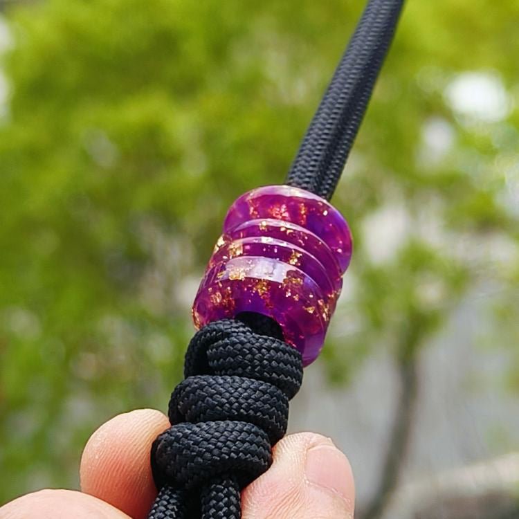 SnakeSword Purple Resin EDC Paracord Lanyard Beads & Accessories 3 pcs