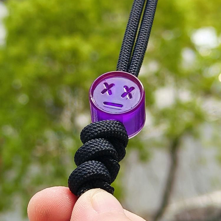 SnakeSword Purple Resin Smile Bead EDC Paracord Lanyard Beads Bracelet & Accessories 3 pcs
