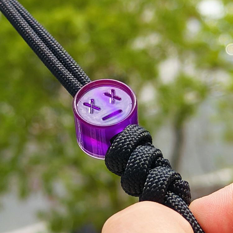 SnakeSword Purple Resin Smile Bead EDC Paracord Lanyard Beads Bracelet & Accessories 3 pcs