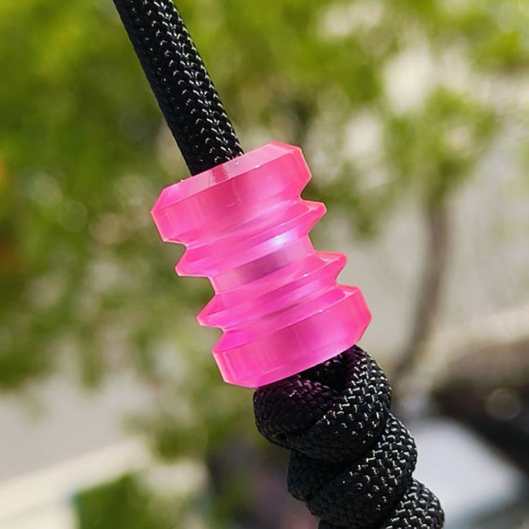 SnakeSword Pink Resin Bead EDC Paracord Lanyard Beads Bracelet & Accessories 3 pcs