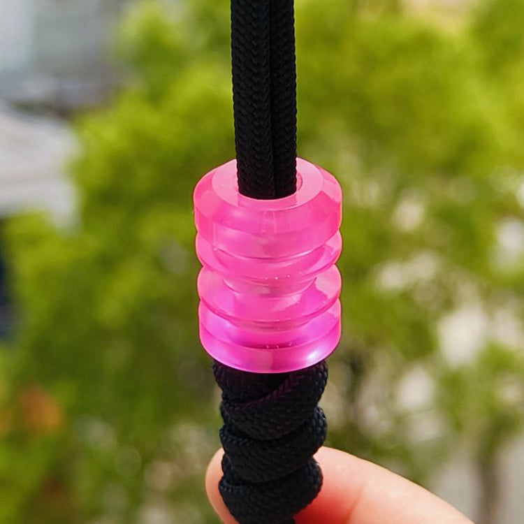 SnakeSword Pink Resin Bead EDC Paracord Lanyard Beads Bracelet & Accessories 3 pcs