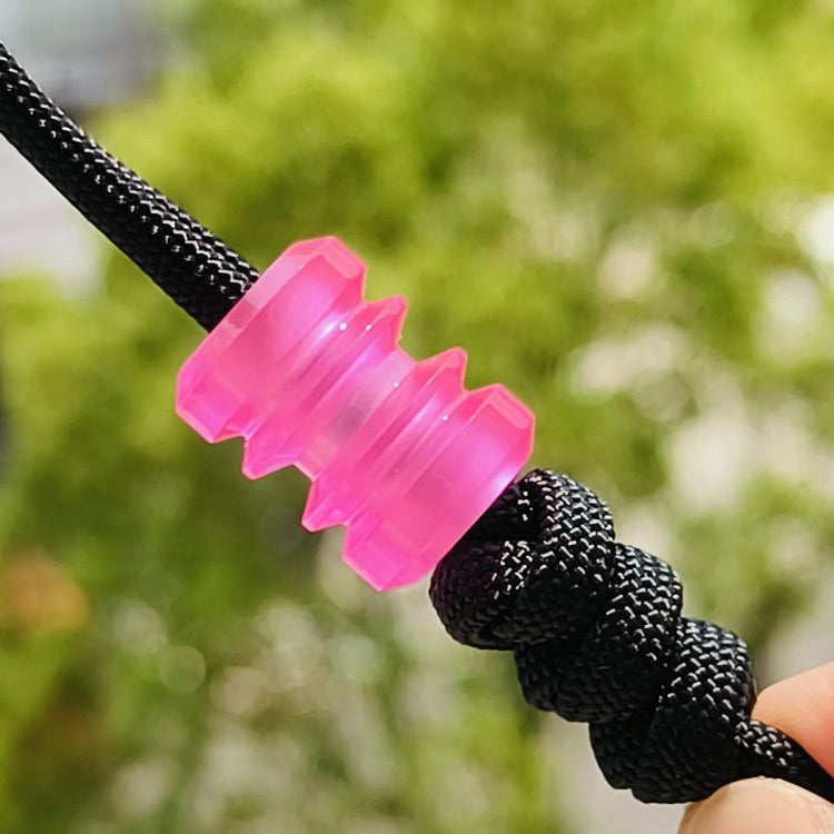 SnakeSword Pink Resin Bead EDC Paracord Lanyard Beads Bracelet & Accessories 3 pcs