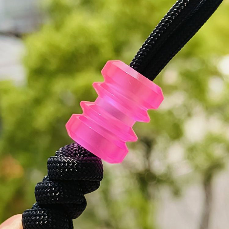 SnakeSword Pink Resin Bead EDC Paracord Lanyard Beads Bracelet & Accessories 3 pcs