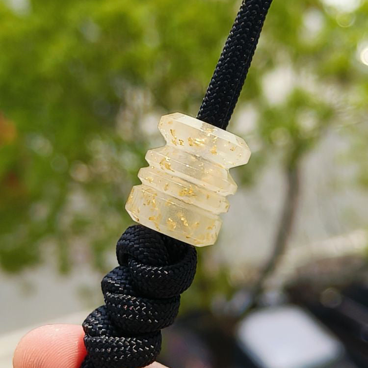 SnakeSword White Luminous Resin Bead EDC Knife Lanyard Beads Bracelet & Accessories 2 pcs