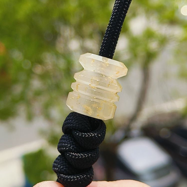 SnakeSword White Luminous Resin Bead EDC Knife Lanyard Beads Bracelet & Accessories 2 pcs