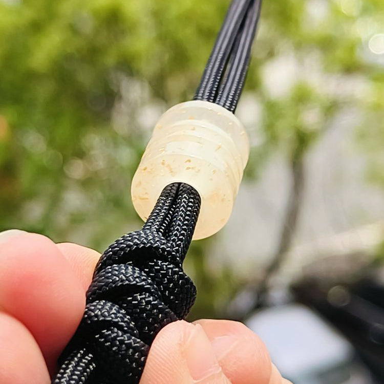 SnakeSword White Luminous Resin Bead EDC Knife Lanyard Beads Bracelet & Accessories 2 pcs