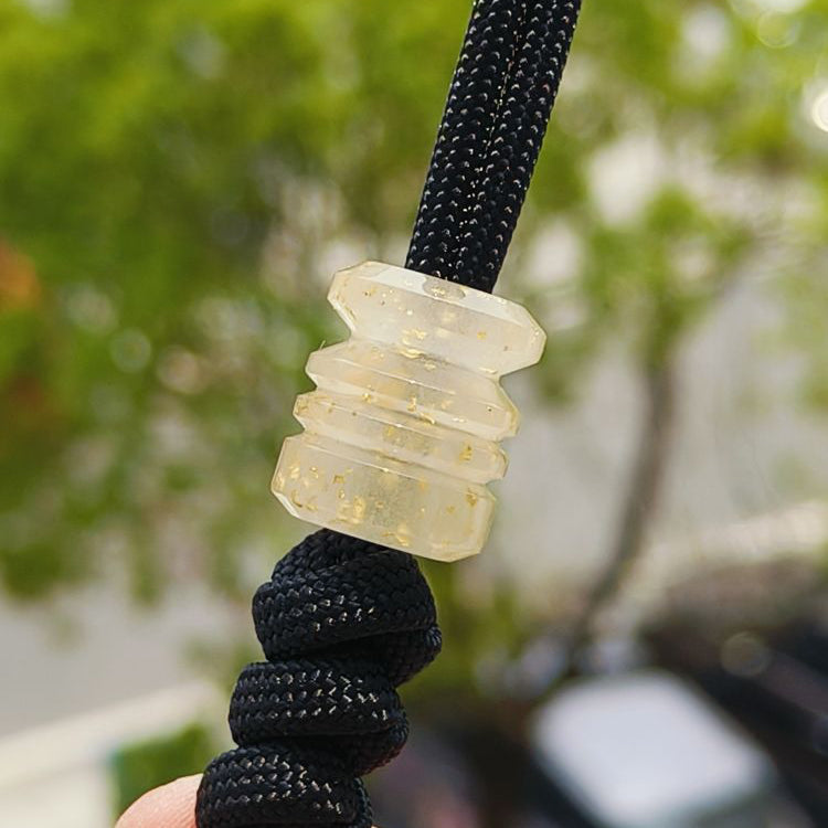 SnakeSword White Luminous Resin Bead EDC Knife Lanyard Beads Bracelet & Accessories 2 pcs