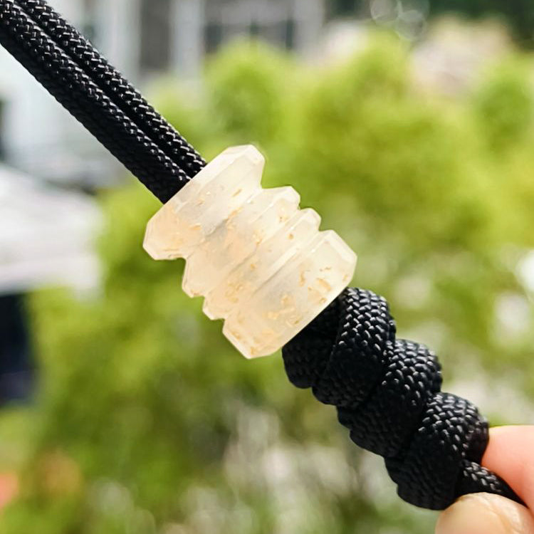 SnakeSword White Luminous Resin Bead EDC Knife Lanyard Beads Bracelet & Accessories 2 pcs