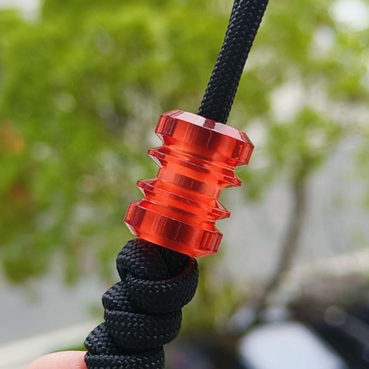 SnakeSword Claret Resin Bead Bracelet EDC Knife Lanyard Beads 3 pcs