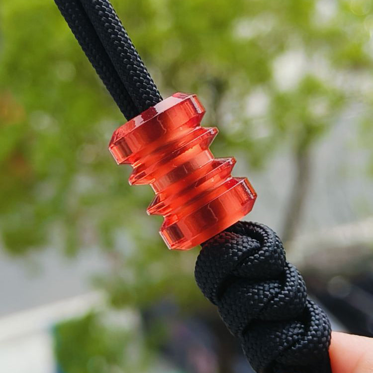 SnakeSword Claret Resin Bead Bracelet EDC Knife Lanyard Beads 3 pcs