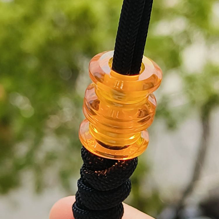 SnakeSword Amber Resin Lanyard Beads For Knives Paracord Lanyard Beads Accessories 3 pcs
