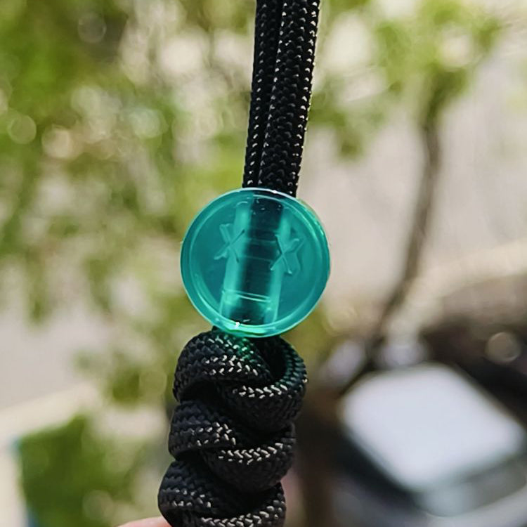 SnakeSword Blue Resin Smile Bead EDC Paracord Lanyard Beads Bracelet & Accessories 3 pcs