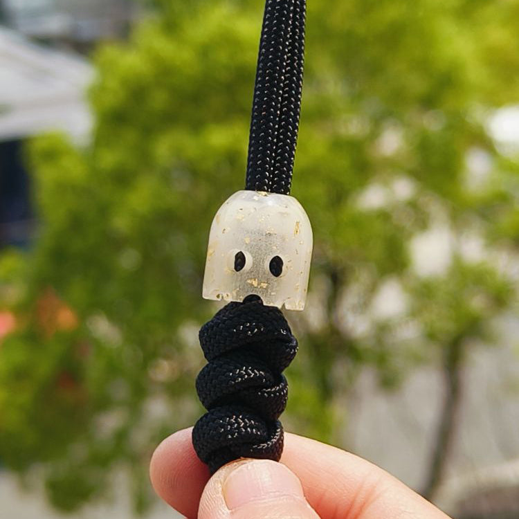 SnakeSword Luminous Blue Resin Ghost Knife Bead Pendant Knives Lanyard bead 2 pcs