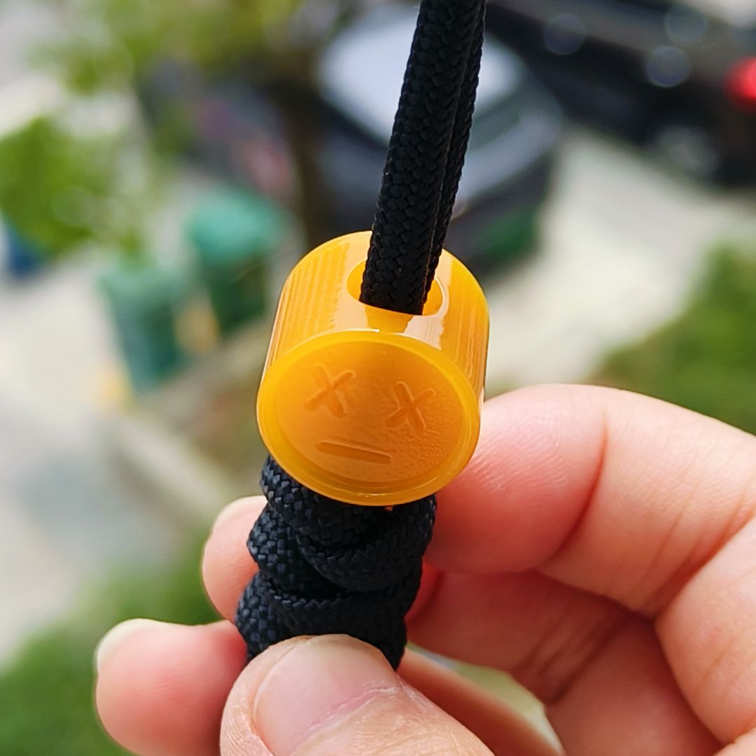 SnakeSword Yellow Resin Smile Bead EDC Paracord Lanyard Beads Bracelet & Accessories 3 pcs