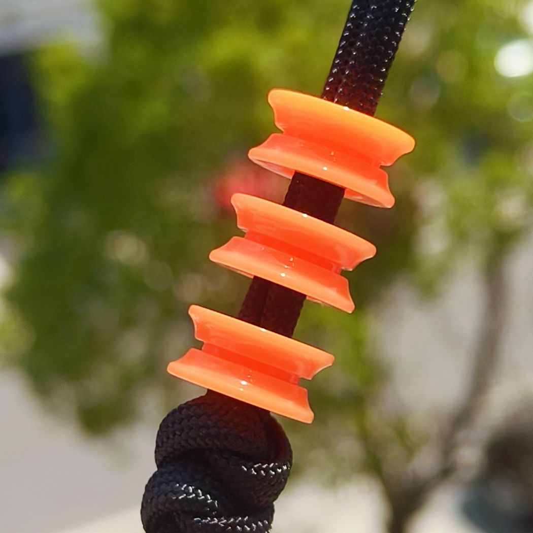 SnakeSword Orange Resin Bead Beacelet Paracord Beads & Accessories 3 pcs