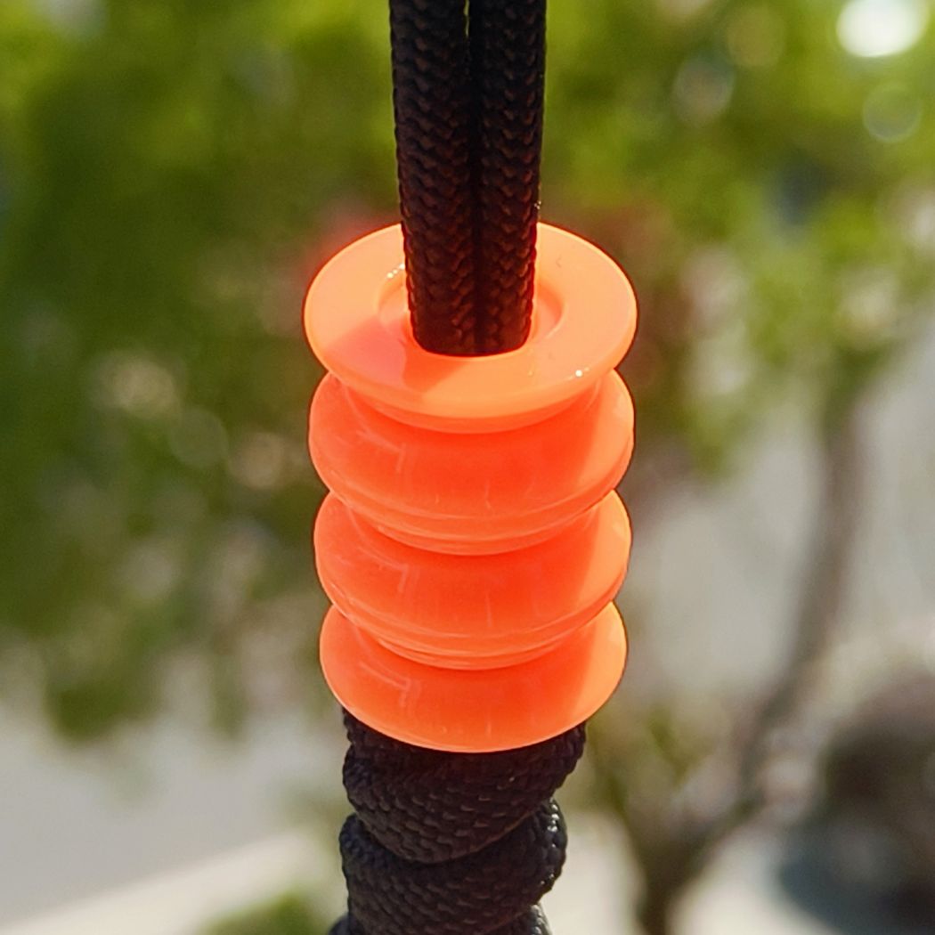 SnakeSword Orange Resin Bead Beacelet Paracord Beads & Accessories 3 pcs