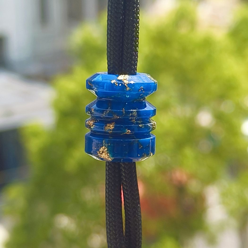 SnakeSword Blue Resin Lanyard Beads For Knives Paracord Lanyard Beads Bracelet Accessories 3 pcs