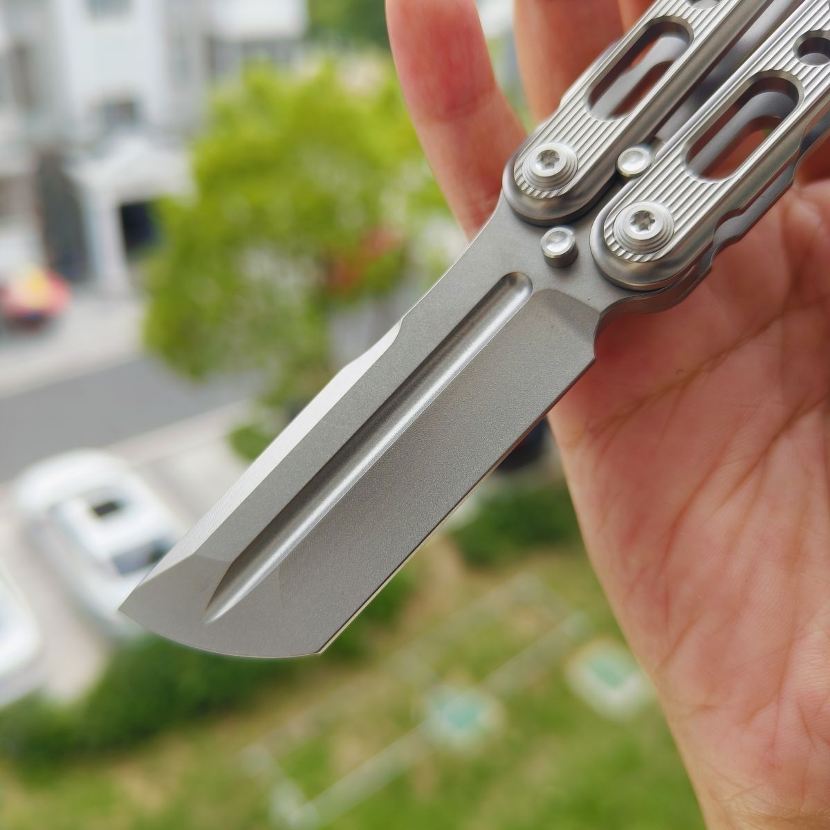 TiGear Butterfly Folding Titanium Blade Titanium Handle Edc Toys Balisong No Blade