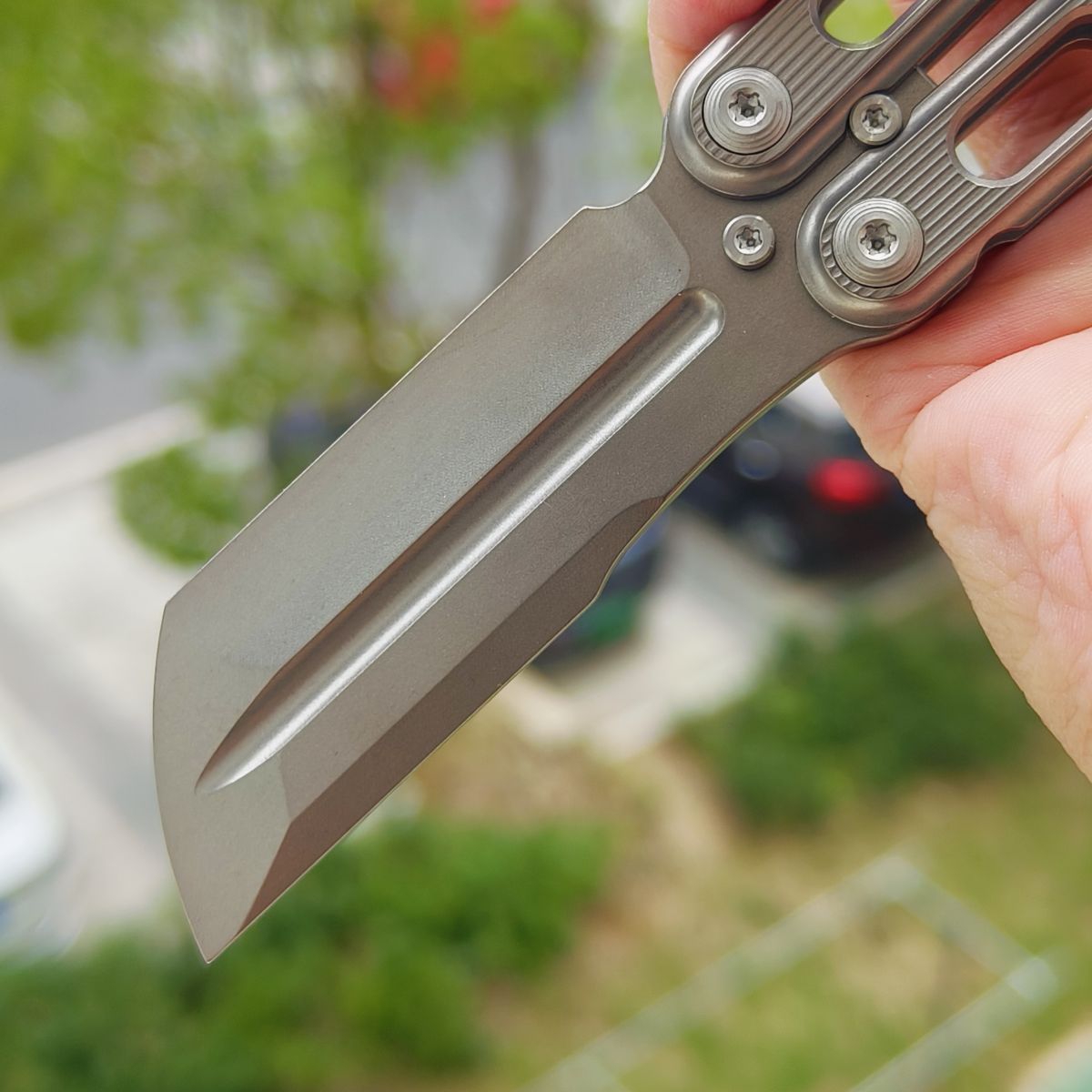 TiGear Butterfly Folding Titanium Blade Titanium Handle Edc Toys Balisong No Blade