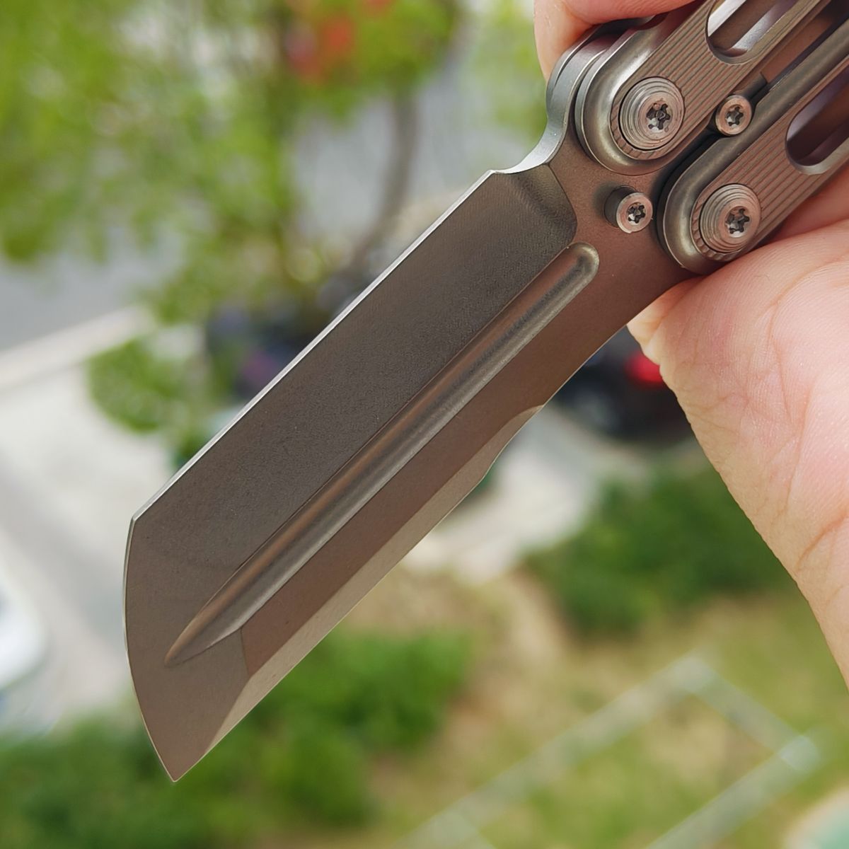 TiGear Butterfly Folding Titanium Blade Titanium Handle Edc Toys Balisong No Blade