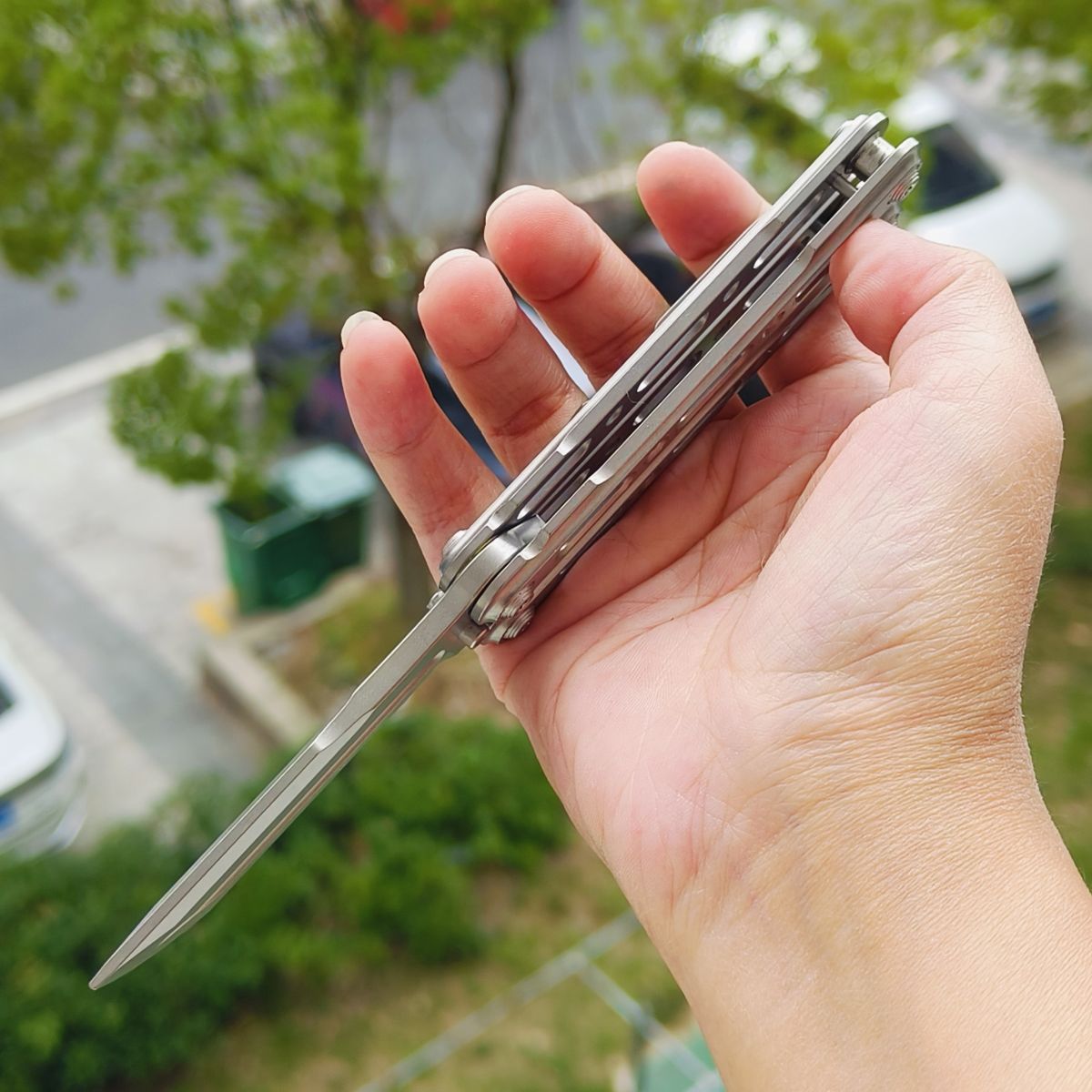 TiGear Butterfly Folding Titanium Blade Titanium Handle Edc Toys Balisong No Blade
