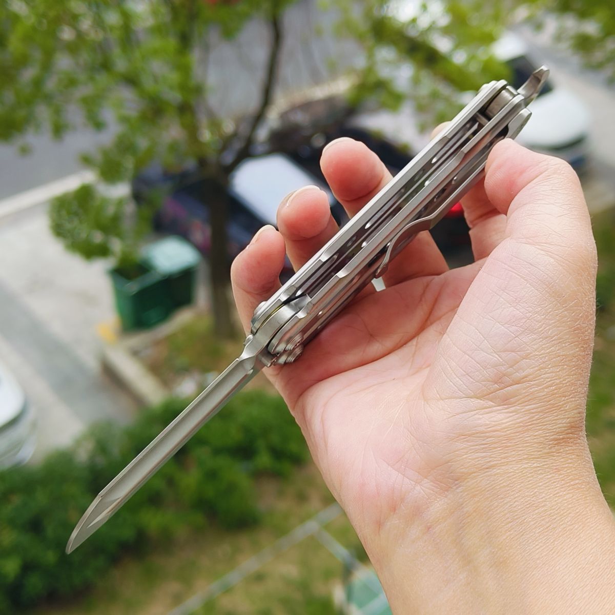 TiGear Butterfly Folding Titanium Blade Titanium Handle Edc Toys Balisong No Blade